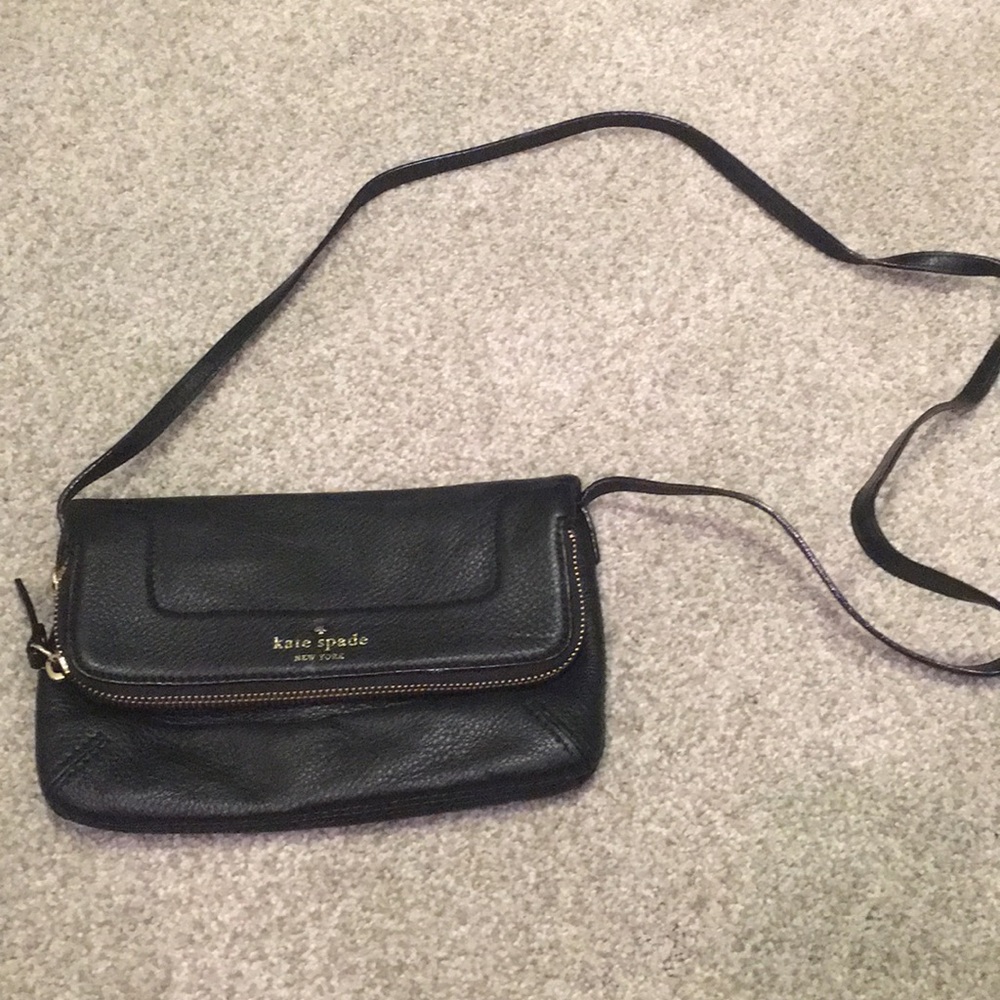 Kate Spade black fold over mini bag.